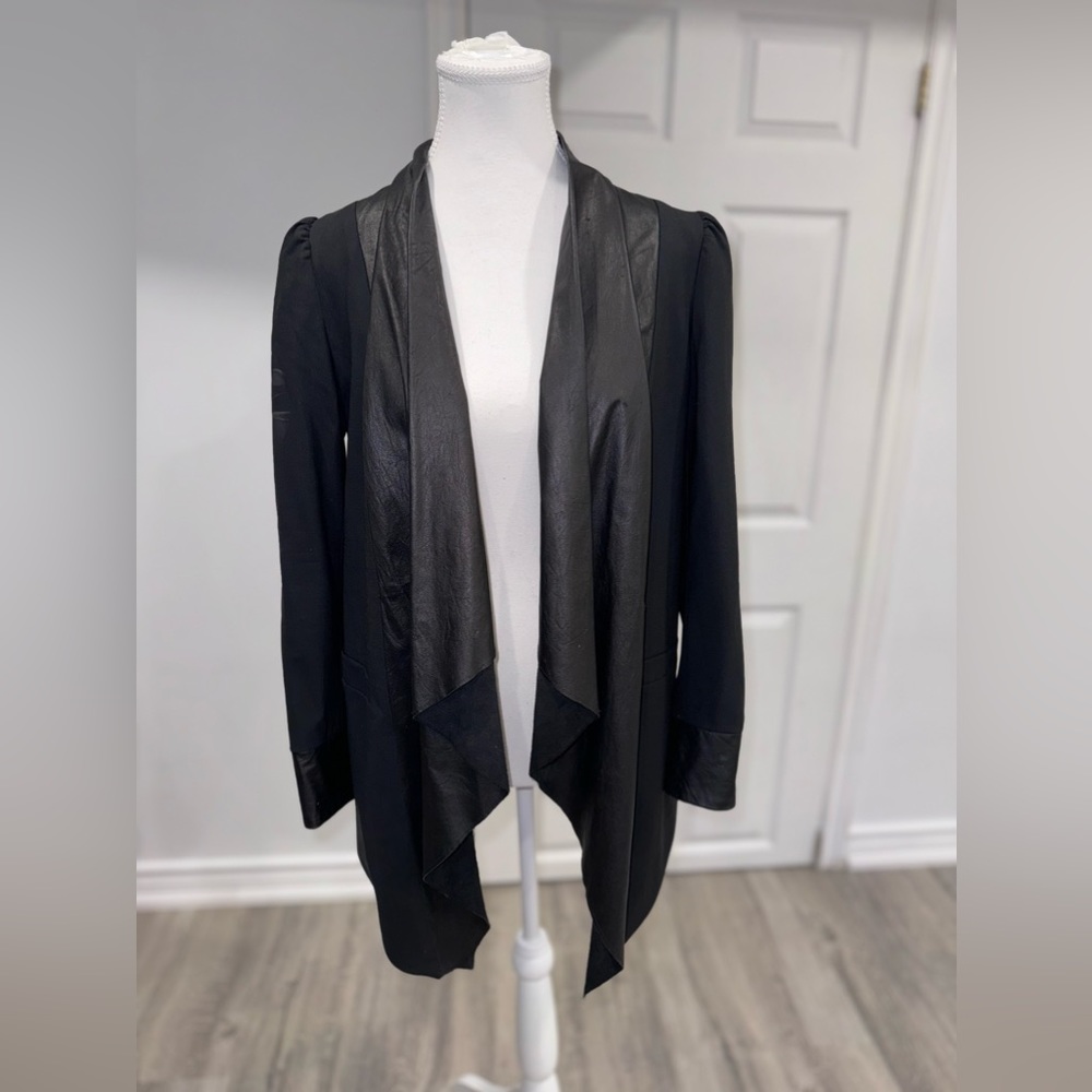 Alice and Olivia Black Blazer/Jacket with leather trim